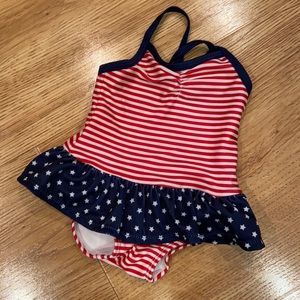 Gymboree 3-6 American flag girls swimsuit